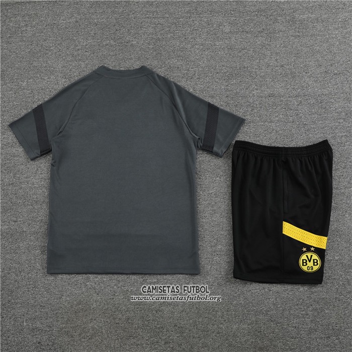 Chandal del Borussia Dortmund Manga Corta 2022/2023 Gris - Pantalon Corto